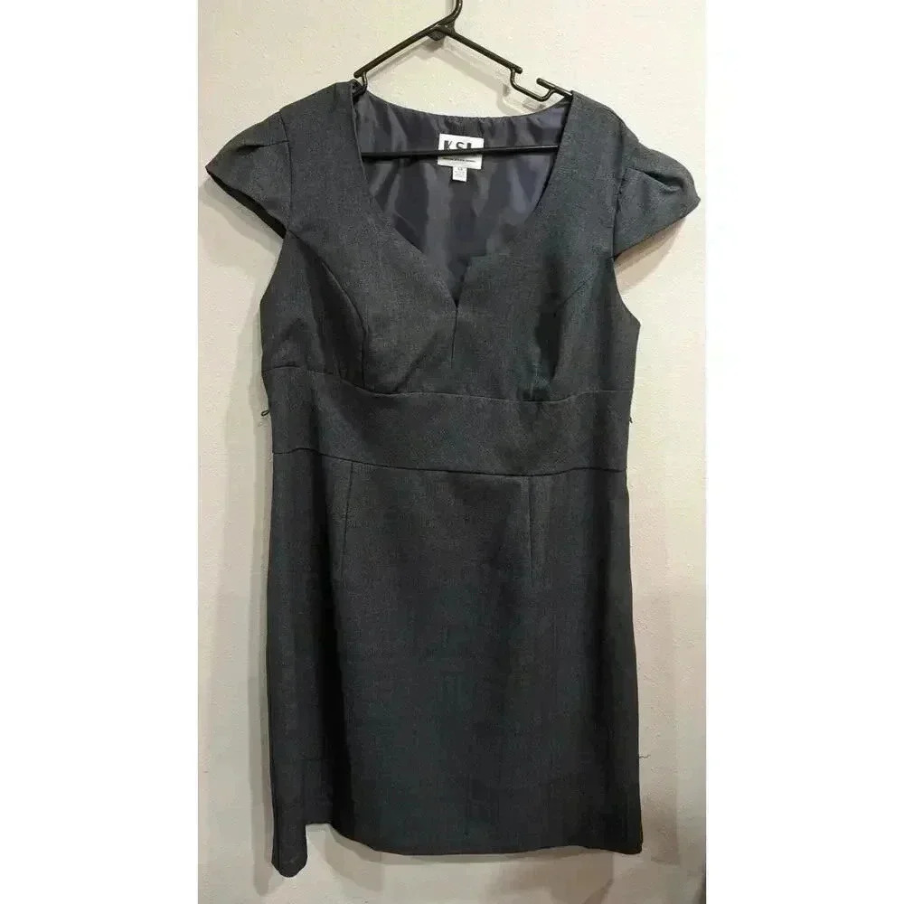 Women's grey tailored dress by KSL a division of Karin Stevens in size 16W